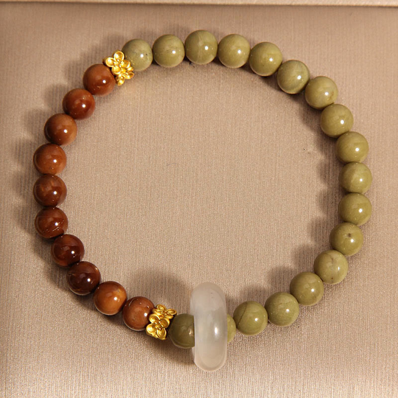 Fortune Jewel Natural Alashan Agate Kuka Seed Encourage Bracelet