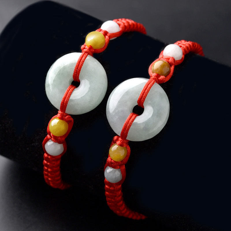 Fortune Jewel Jade Peace Buckle Luck Red String Bracelet