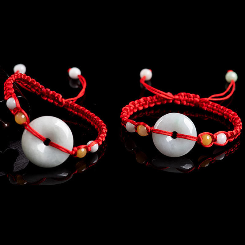 Fortune Jewel Jade Peace Buckle Luck Red String Bracelet