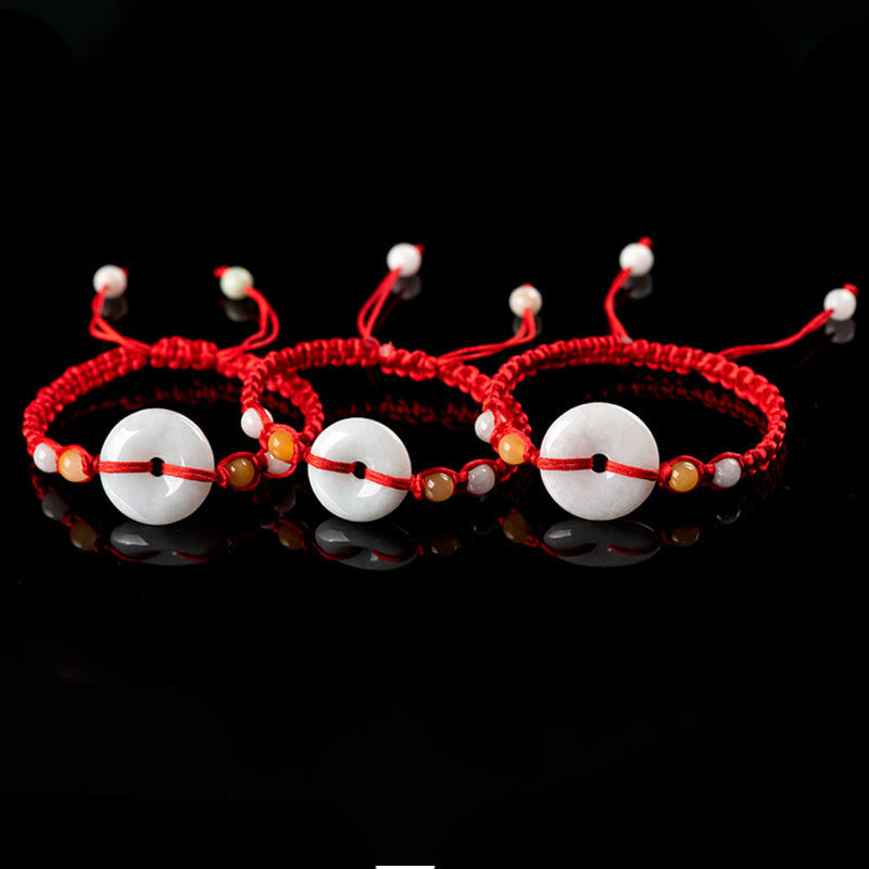 Fortune Jewel Jade Peace Buckle Luck Red String Bracelet