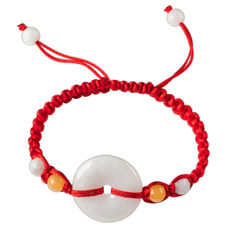 Fortune Jewel Jade Peace Buckle Luck Red String Bracelet