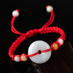 Fortune Jewel Jade Peace Buckle Luck Red String Bracelet