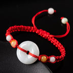 Fortune Jewel Jade Peace Buckle Luck Red String Bracelet