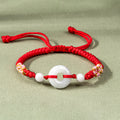 Fortune Jewel Jade Luck Abundance Red String Bracelet