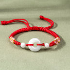 Fortune Jewel Jade Luck Abundance Red String Bracelet