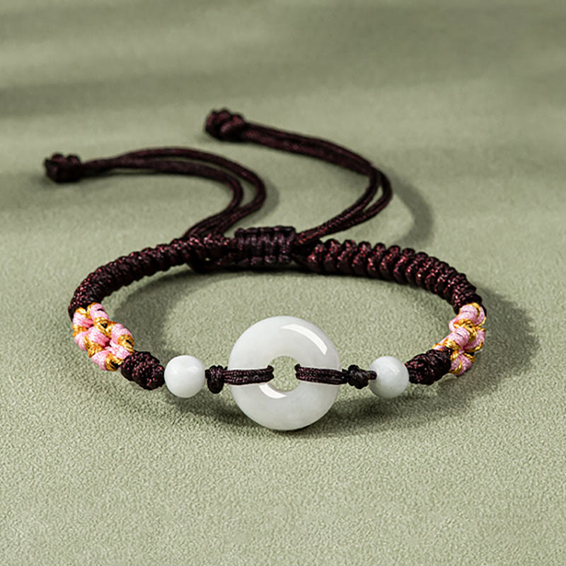 Fortune Jewel Jade Luck Abundance Red String Bracelet
