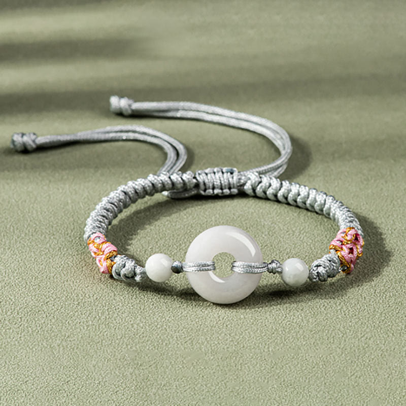 Fortune Jewel Jade Luck Abundance Red String Bracelet