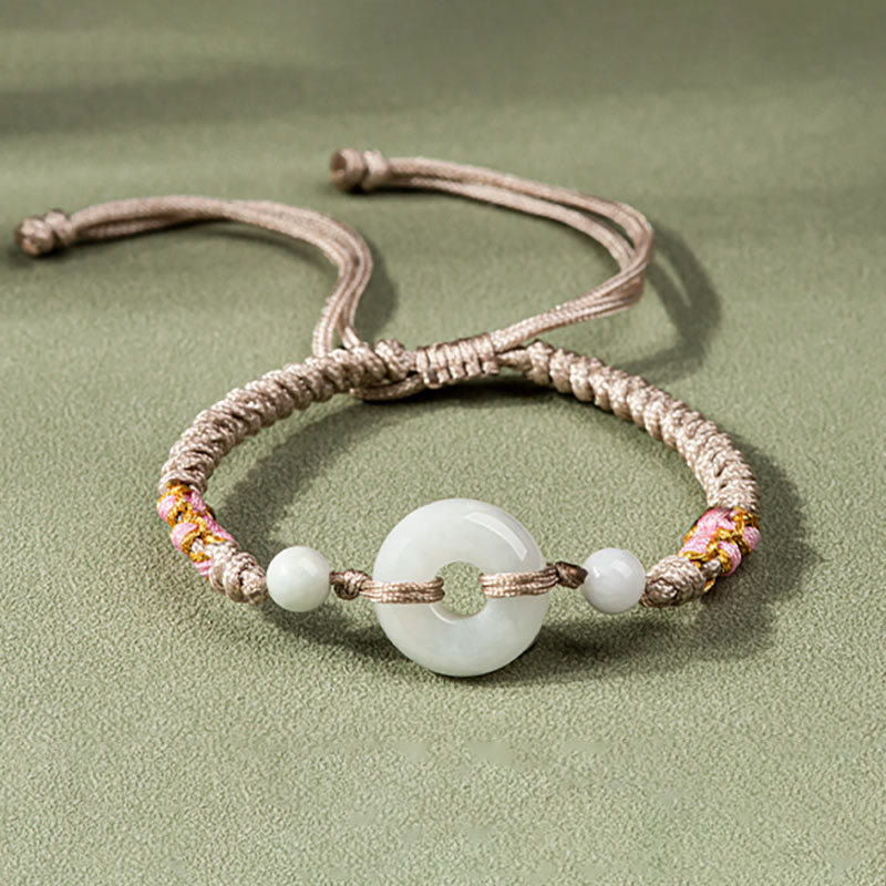 Fortune Jewel Jade Luck Abundance Red String Bracelet
