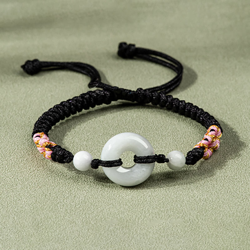 Fortune Jewel Jade Luck Abundance Red String Bracelet