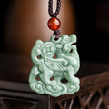 Fortune Jewel Jade PiXiu Wealth Luck String Necklace Pendant