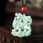 Fortune Jewel Jade PiXiu Wealth Luck String Necklace Pendant