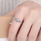 Fortune Jewel 925 Sterling Silver Koi Fish Lotus Flower Success Ring Fortune Jewel