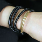 Fortune Jewel Tibetan Ebony Wood Beads Copper Peace Multilayered Bracelet
