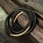 Fortune Jewel Tibetan Ebony Wood Beads Copper Peace Multilayered Bracelet