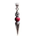 Fortune Jewel Cinnabar Sanskrit Dorje Vajra Pattern Blessing Necklace Pendant