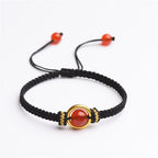 Fortune Jewel Red Agate Bead Peace Buckle Calm Rope Bracelet