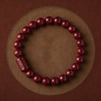 Fortune Jewel Natural Cinnabar Heart Sutra Blessing Bracelet
