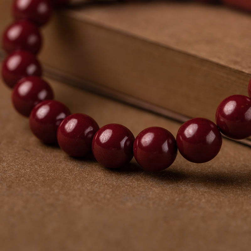Fortune Jewel Natural Cinnabar Heart Sutra Blessing Bracelet