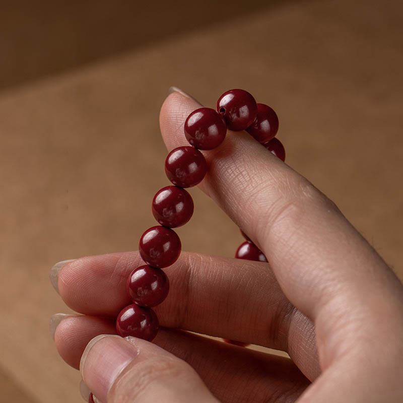 Fortune Jewel Natural Cinnabar Heart Sutra Blessing Bracelet