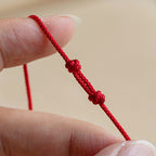 Fortune Jewel Handmade 925 Sterling Silver Fu Character Red Agate Fortune Braided Ultra-Thin Rope Bracelet