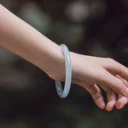 Fortune Jewel Natural Aquamarine Serenity Bangle Bracelet