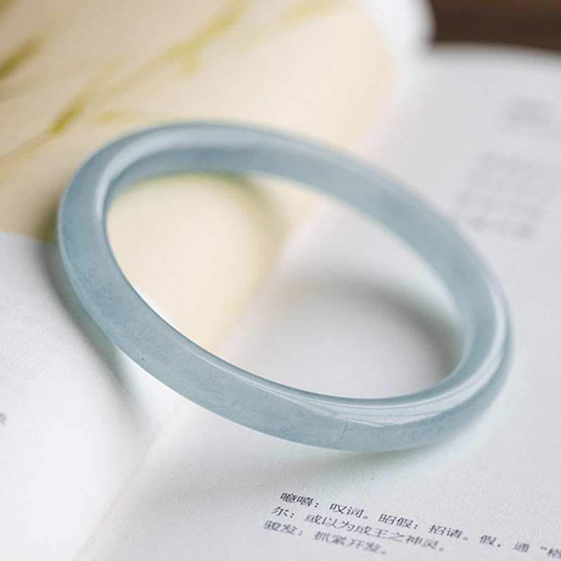 Fortune Jewel Natural Aquamarine Serenity Bangle Bracelet
