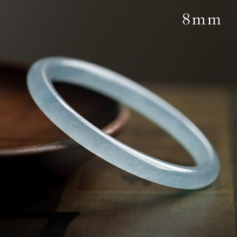Fortune Jewel Natural Aquamarine Serenity Bangle Bracelet