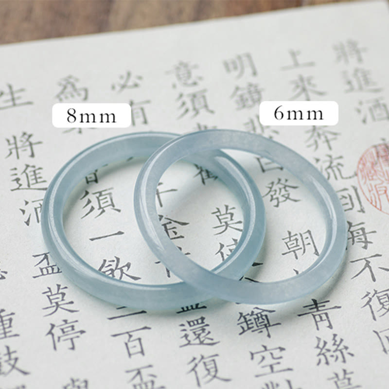 Fortune Jewel Natural Aquamarine Serenity Bangle Bracelet
