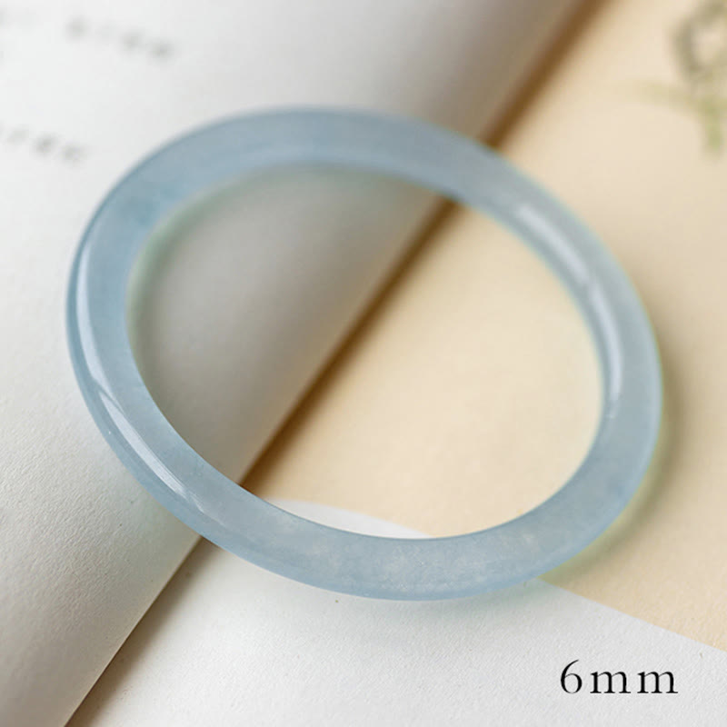 Fortune Jewel Natural Aquamarine Serenity Bangle Bracelet