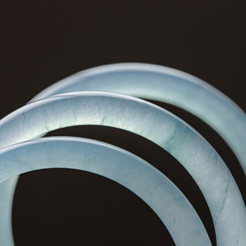 Fortune Jewel Natural Aquamarine Serenity Bangle Bracelet