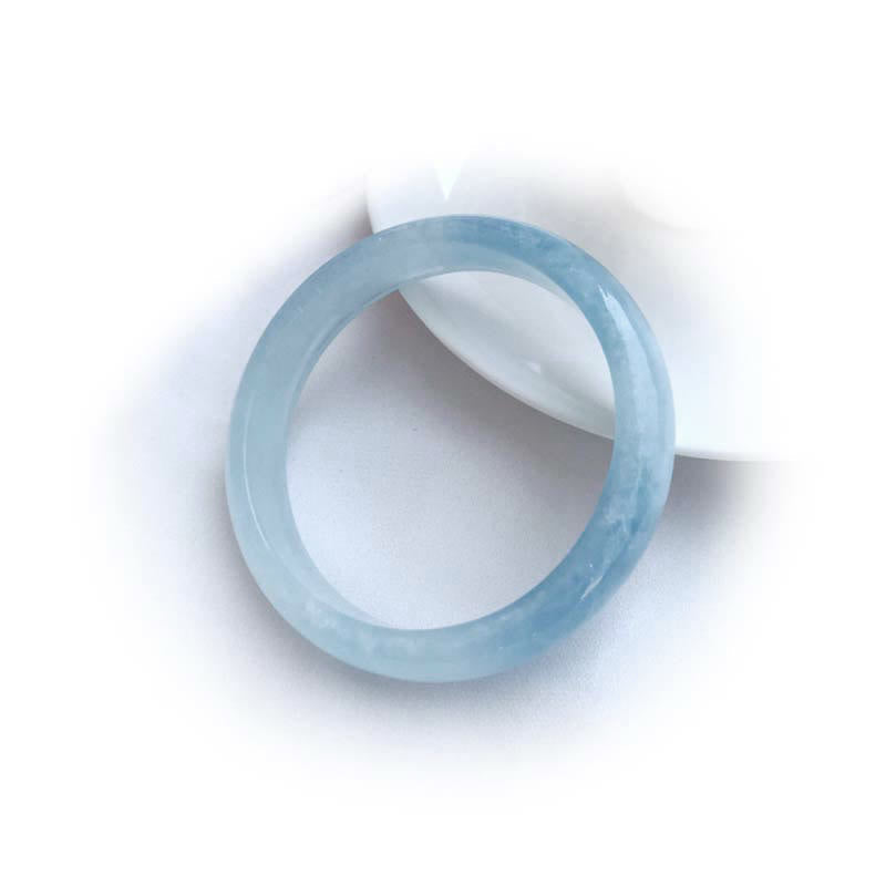 Fortune Jewel Natural Aquamarine Blessing Bangle Bracelet