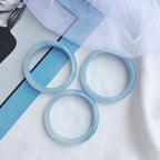 Fortune Jewel Natural Aquamarine Blessing Bangle Bracelet
