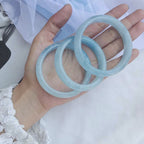 Fortune Jewel Natural Aquamarine Blessing Bangle Bracelet