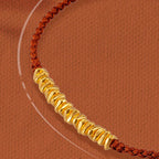 Fortune Jewel 999 Gold Small Gold Pieces Design Handmade Protection Braided Rope Bracelet