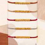 Fortune Jewel 999 Gold Small Gold Pieces Design Handmade Protection Braided Rope Bracelet