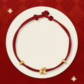 Fortune Jewel 999 Gold Small Lucky Rabbit Osmanthus Design Handmade Luck Braided Rope Bracelet