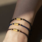 Fortune Jewel 999 Gold Good Luck Amulet Carved Design Handmade Strength Braided Rope Bracelet