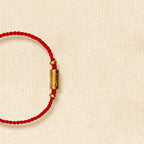 Fortune Jewel 999 Gold Good Luck Amulet Carved Design Handmade Strength Braided Rope Bracelet