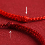 Fortune Jewel 999 Gold Chinese Lock Charm Fu Character Protection Handmade Rope Bracelet