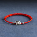 Fortune Jewel Handmade 999 Sterling Silver Rabbit Luck Rope Bracelet Anklet