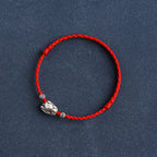 Fortune Jewel Handmade 999 Sterling Silver Rabbit Luck Rope Bracelet Anklet