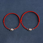 Fortune Jewel Handmade 999 Sterling Silver Rabbit Luck Rope Bracelet Anklet