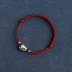 Fortune Jewel Handmade 999 Sterling Silver Rabbit Luck Rope Bracelet Anklet