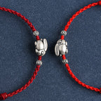 Fortune Jewel Handmade 999 Sterling Silver Rabbit Luck Rope Bracelet Anklet