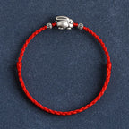 Fortune Jewel Handmade 999 Sterling Silver Rabbit Luck Rope Bracelet Anklet
