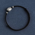Fortune Jewel Handmade 999 Sterling Silver Rabbit Luck Rope Bracelet Anklet