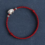 Fortune Jewel Handmade 999 Sterling Silver Rabbit Luck Rope Bracelet Anklet
