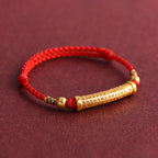 Fortune Jewel Handmade Alloy Heart Sutra Protection Strength Rope Bracelet Anklet