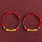 Fortune Jewel Handmade Alloy Heart Sutra Protection Strength Rope Bracelet Anklet
