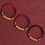 Fortune Jewel Handmade Alloy Heart Sutra Protection Strength Rope Bracelet Anklet